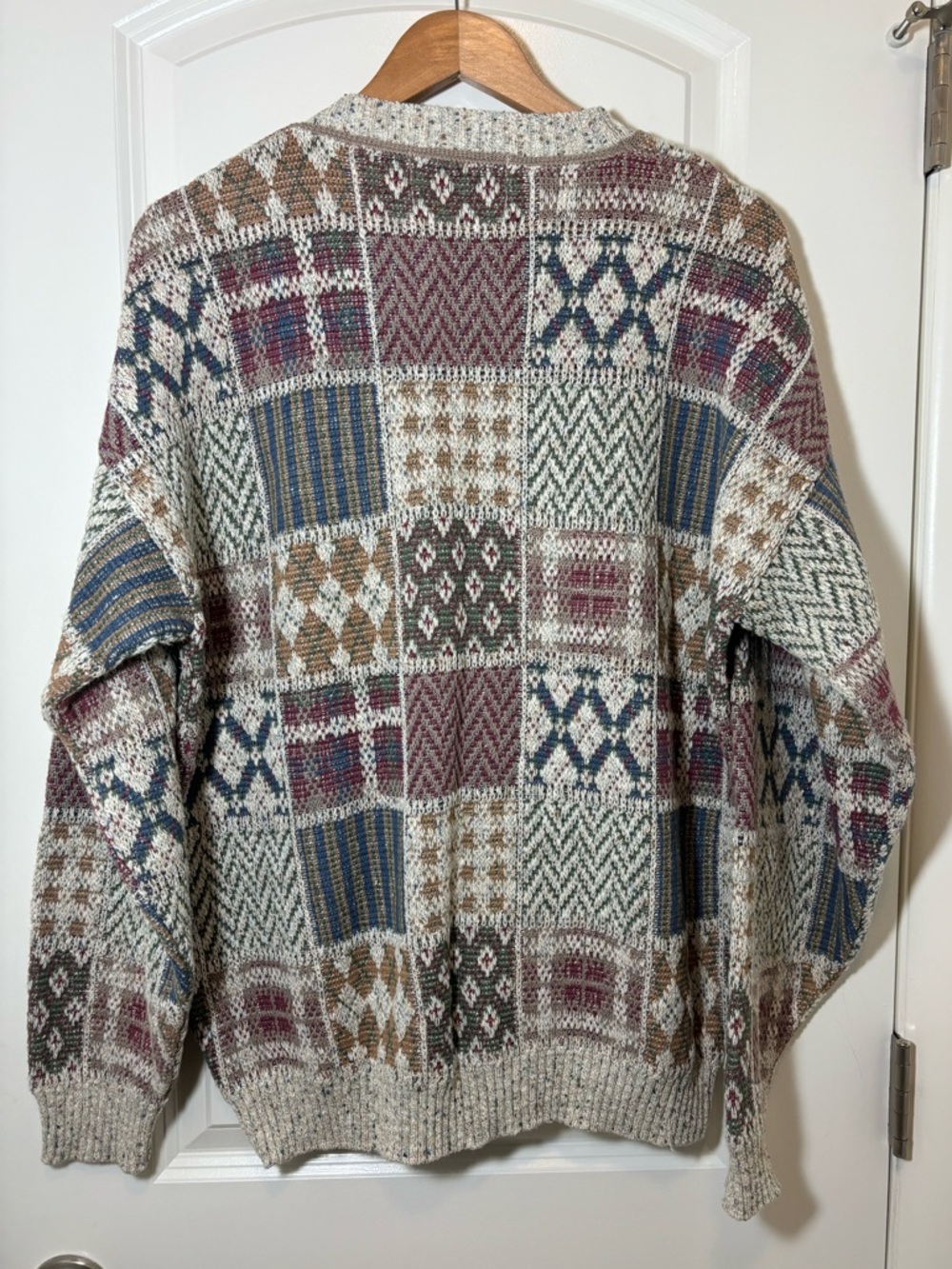 Vintage Crossings Classic Patchwork Fair Isle Crewneck Sweater #338 - Picture 2 of 3